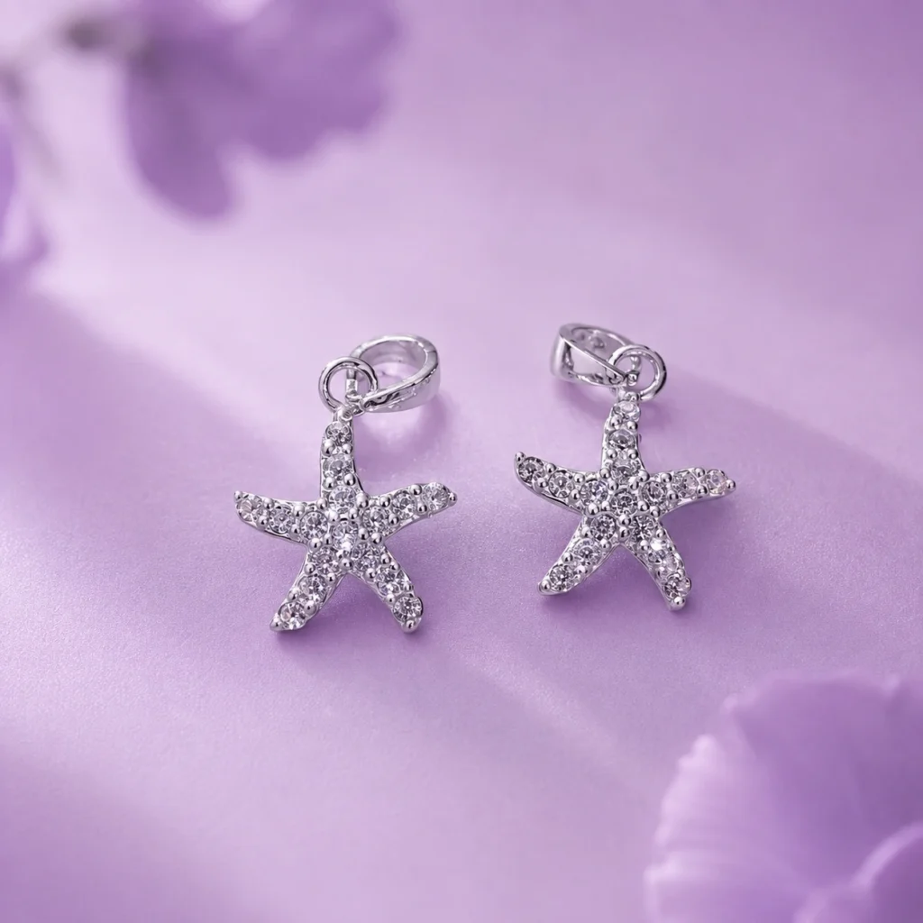 Bông tai Tinh Hải Cát Quang bạc S925 PIKI Jewelry