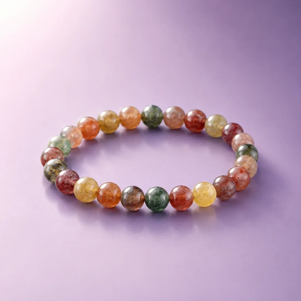 Chuỗi Bách Sắc Tâm Duyên đá Phong thủy Thạch anh tóc hỗn hợp PIKI Jewelry