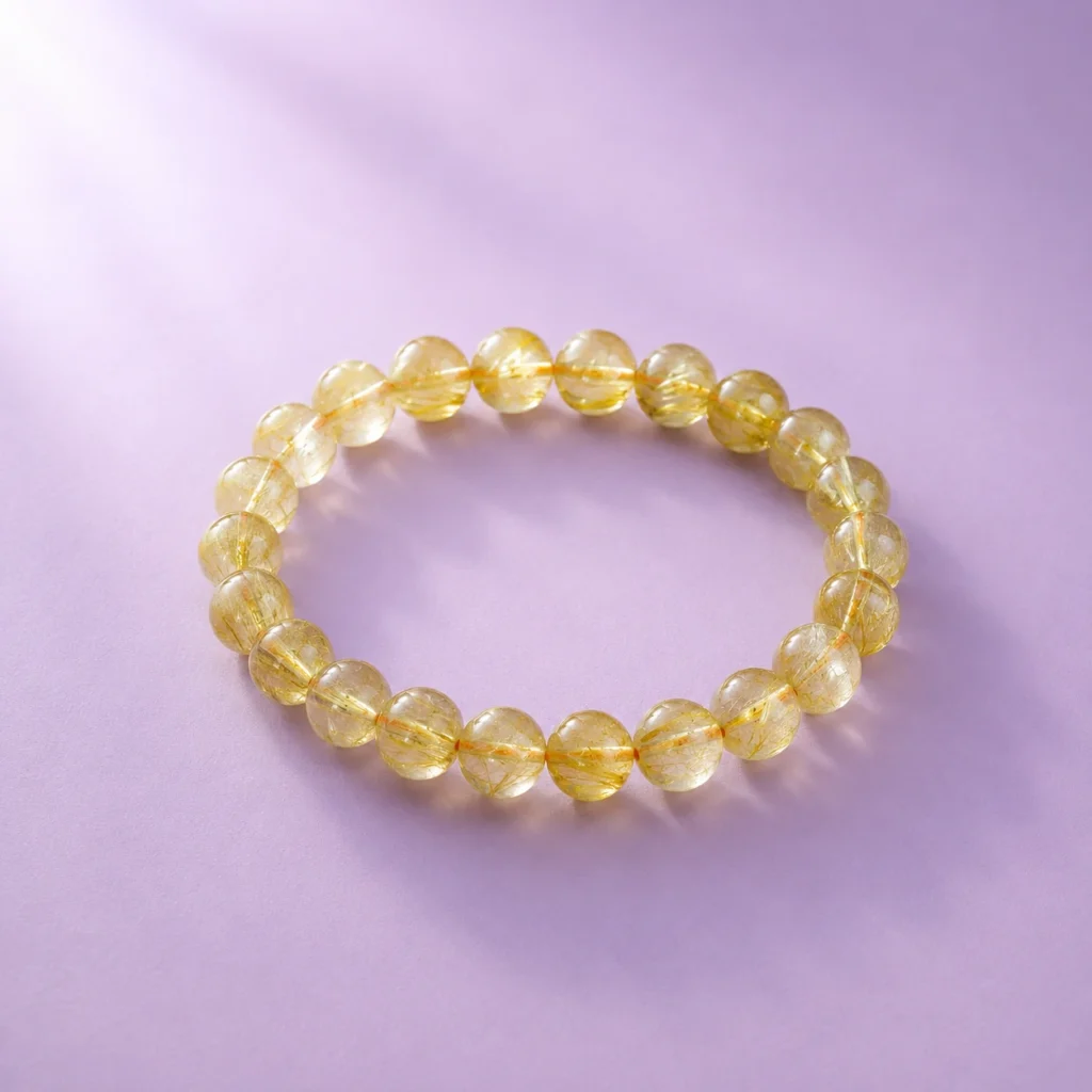 Chuỗi Kim Quang Phát Lộc đá Phong thủy Thạch anh tóc vàng PIKI Jewelry