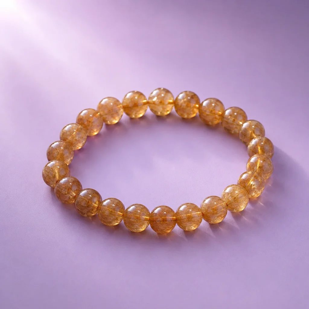 Chuỗi Kim Quang Phú Quý đá Phong thủy Thạch anh tóc đồng PIKI Jewelry