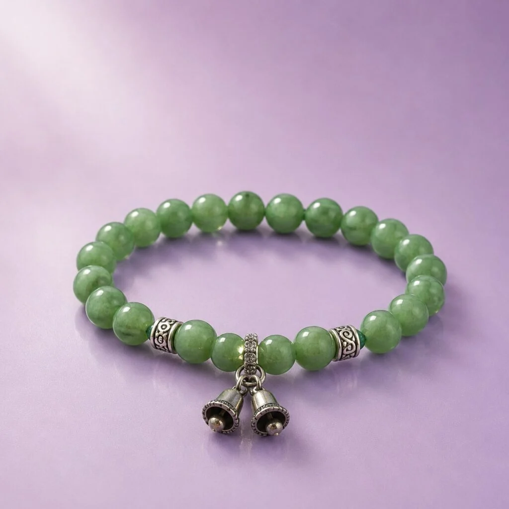 Chuỗi Thanh Ngọc Linh Đang đá Phong thủy Thạch anh hồng mờ mix Charm bạc S925 PIKI Jewelry