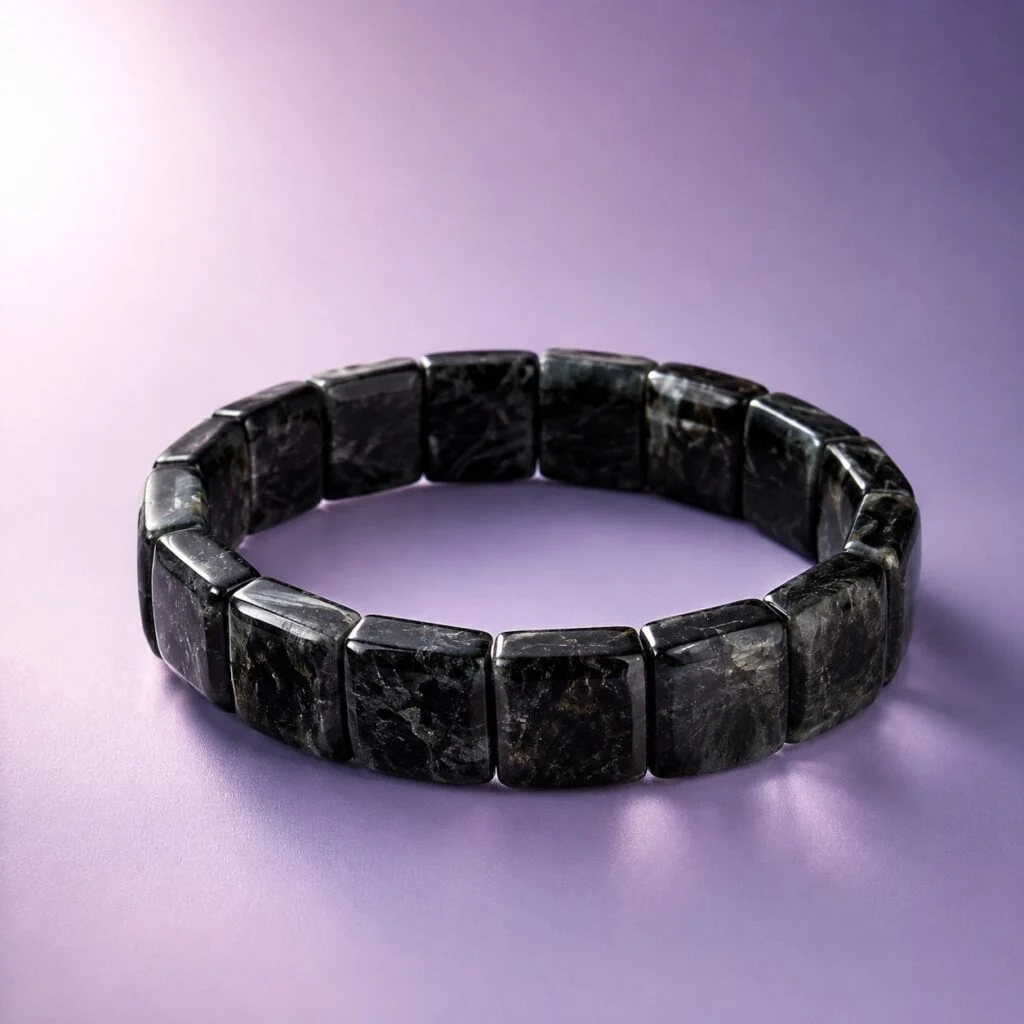 Chuỗi Thiên Uy Hắc Ngọc đá Phong thủy Thạch anh Tóc đen Bản vuông PIKI Jewelry