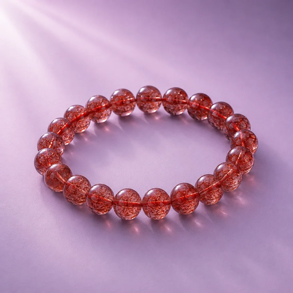 Chuỗi Xích Diễm Hưng Long đá Phong thủy Thạch anh tóc đỏ cao cấp PIKI Jewelry