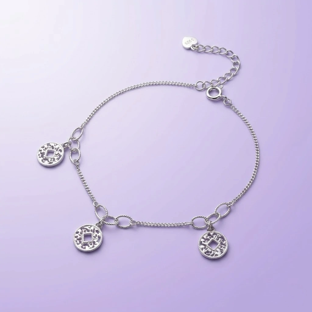 Lắc tay Cổ Kim Linh Ấn bạc S925 PIKI Jewelry
