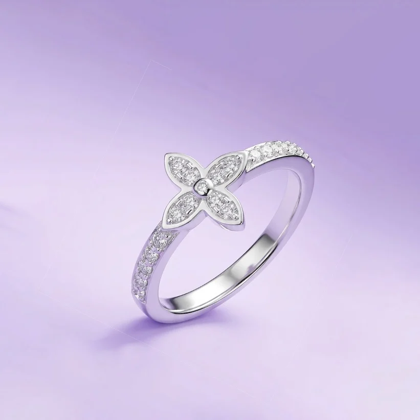 Nhẫn Tứ Diệp Hoa Vương bạc S925 PIKI Jewelry